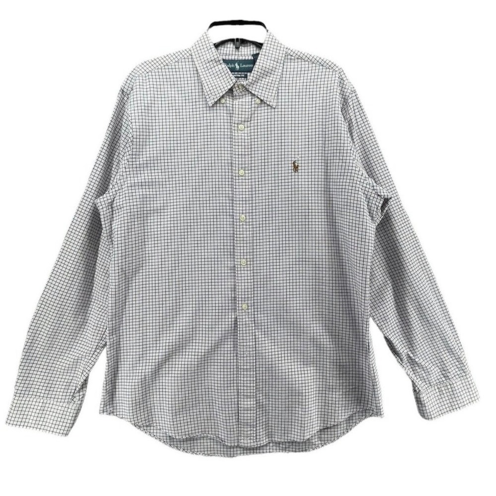 Ralph Lauren Shirt Mens L Pink Check Plaid Button Down Custom Fit Flesh Pony‎